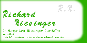 richard nicsinger business card